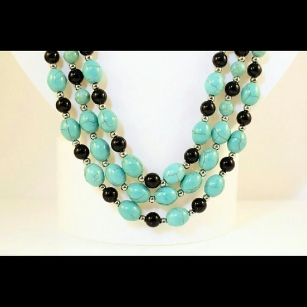 Beaded Statement Necklace and Earrings Set New